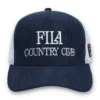 Gorra Cody de pana con parte trasera de malla y diseño bordado de Fila en azul marino