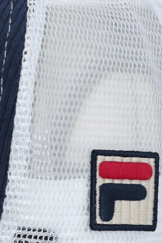 Gorra Cody de pana con parte trasera de malla y diseño bordado de Fila en azul marino