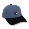 Gorra de béisbol de pana Clarke con bloques de color en índigo vintage