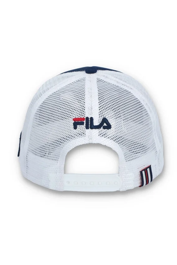 Gorra Fila Navy Wells Slogan de neopreno con parte trasera de malla