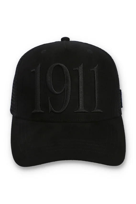 Gorra grande Hazza 1911 con parte trasera de malla y bordado en negro