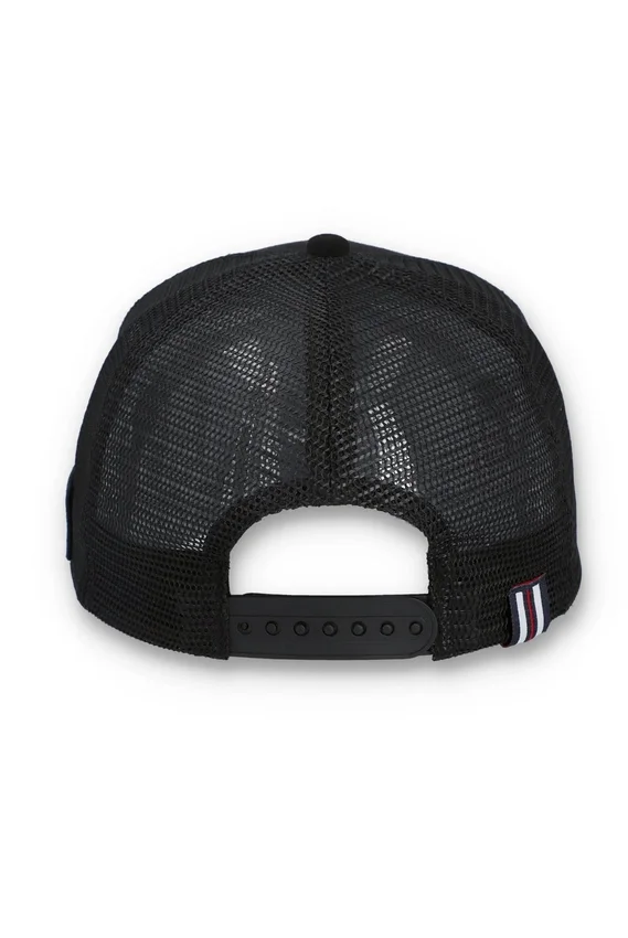 Gorra grande Hazza 1911 con parte trasera de malla y bordado en negro