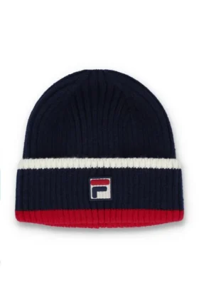 Gorro de punto acanalado con vuelta de Fila Ciro en azul marino
