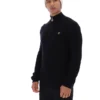 Jersey de punto texturizado con cuello de embudo y cremallera de 1/4 de Stevie en negro