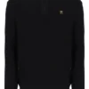 Jersey de punto texturizado con cuello de embudo y cremallera de 1/4 de Stevie en negro