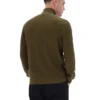 Jersey de punto texturizado con cuello de embudo y cremallera de 1/4 Stevie en verde oliva oscuro