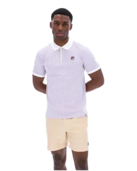 Lila brumoso Polo clásico vintage a rayas BB1