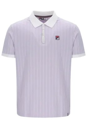 Lila brumoso Polo clásico vintage a rayas BB1