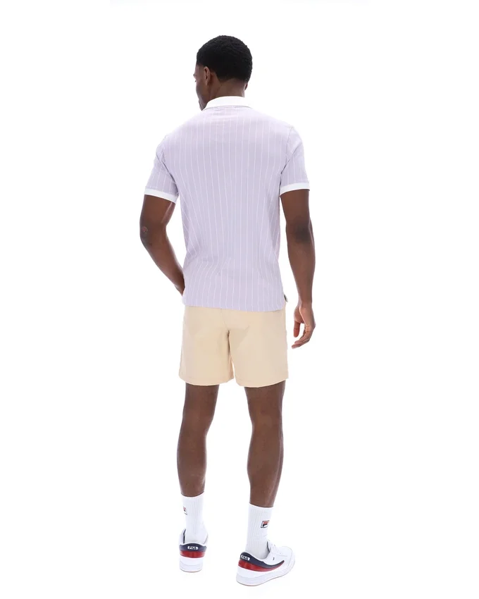 Lila brumoso Polo clásico vintage a rayas BB1