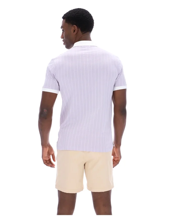 Lila brumoso Polo clásico vintage a rayas BB1