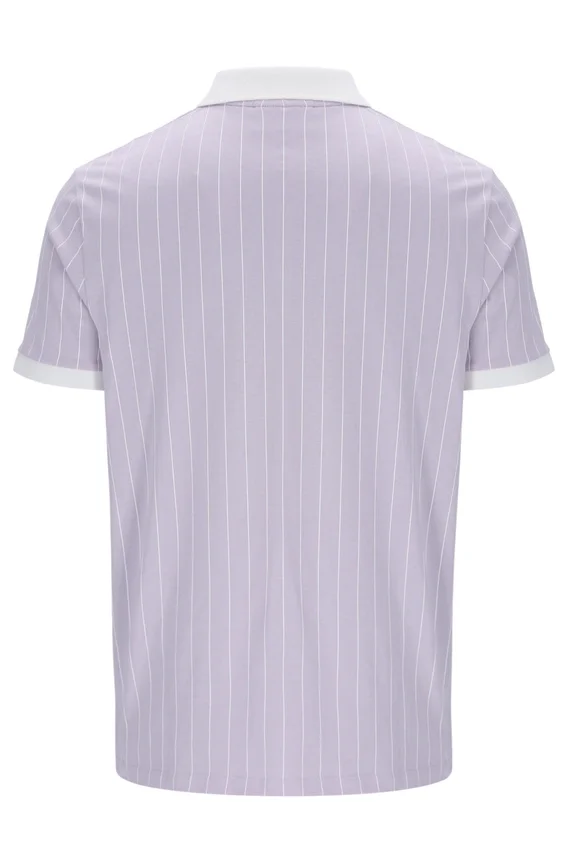 Lila brumoso Polo clásico vintage a rayas BB1