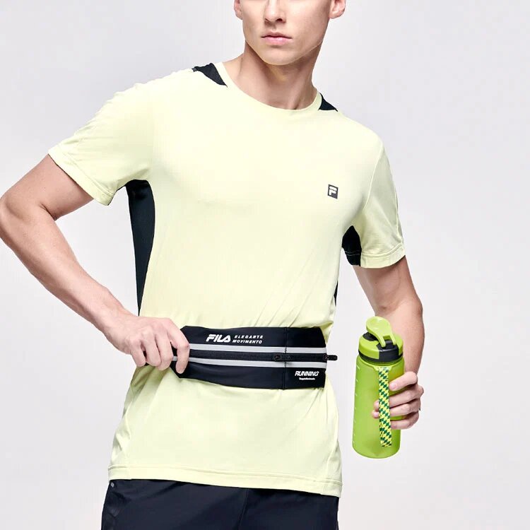 Logotipo con letras impresas, cuello redondo, para hombre, amarillo