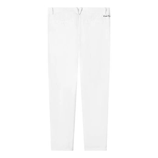Pantalón casual de pierna recta con logotipo para hombre, blanco