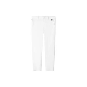 Pantalón casual de pierna recta con logotipo para hombre, blanco