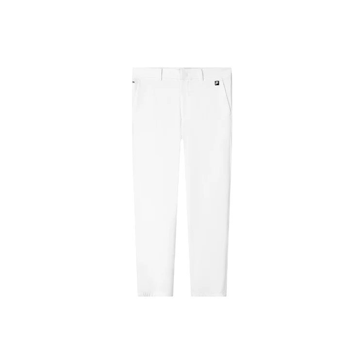 Pantalón casual de pierna recta con logotipo para hombre, blanco