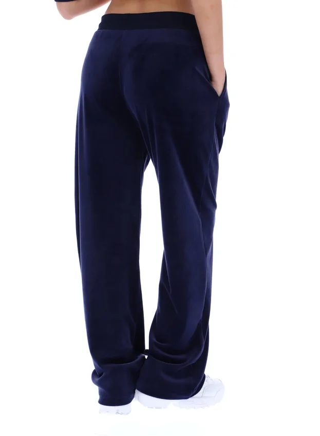 Pantalón de estar por casa Isabella de Fila en azul marino con pernera abierta