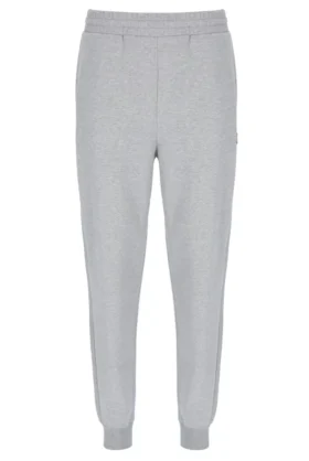 Pantalón deportivo Visconti con puños ribeteados en gris jaspeado