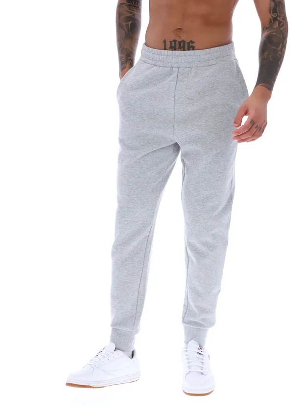 Pantalón deportivo Visconti con puños ribeteados en gris jaspeado