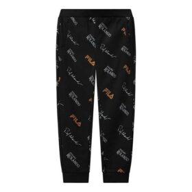 Pantalones casuales de punto con monograma para hombre, color negro