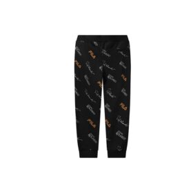 Pantalones casuales de punto con monograma para hombre, color negro