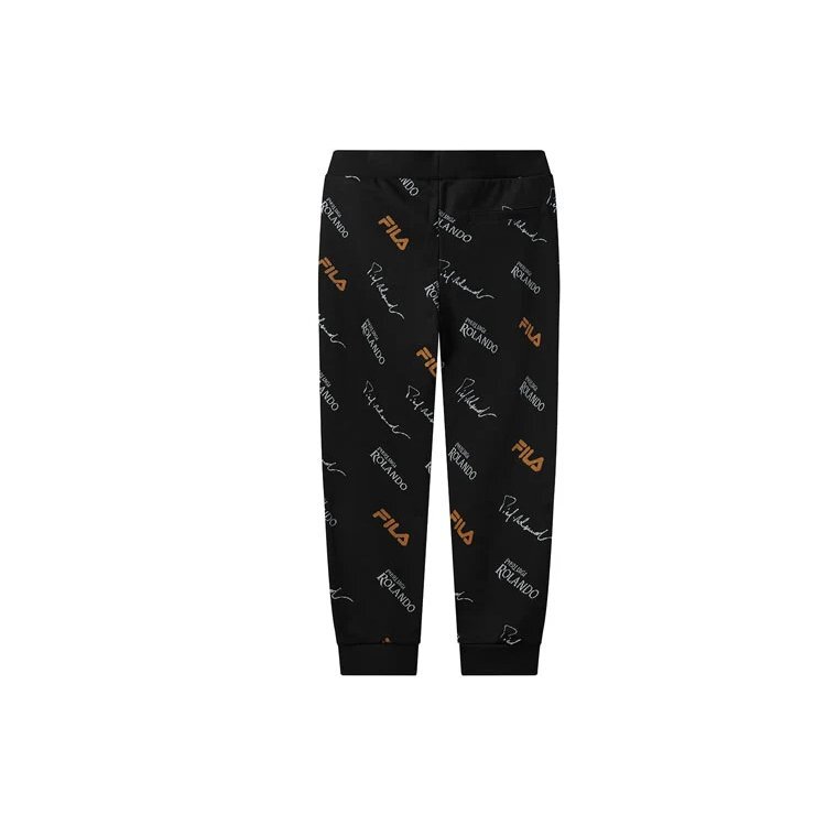 Pantalones casuales de punto con monograma para hombre, color negro