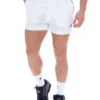 Pantalones cortos blancos High Tide de felpa con rayas y bolsillos
