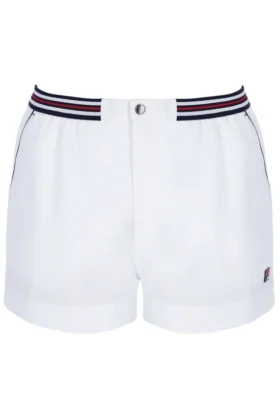 Pantalones cortos blancos High Tide de felpa con rayas y bolsillos