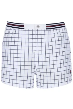 Pantalones cortos blancos High Tide de felpa con rayas y bolsillos