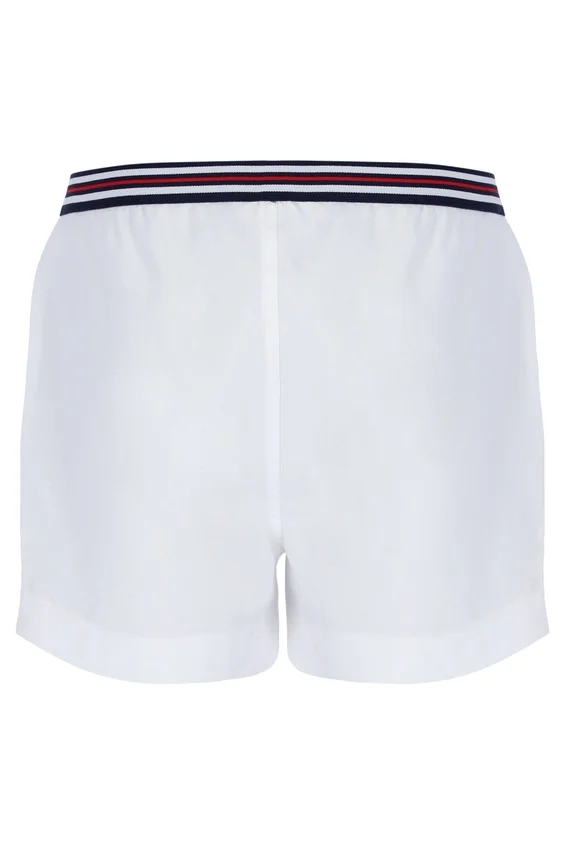 Pantalones cortos blancos High Tide de felpa con rayas y bolsillos
