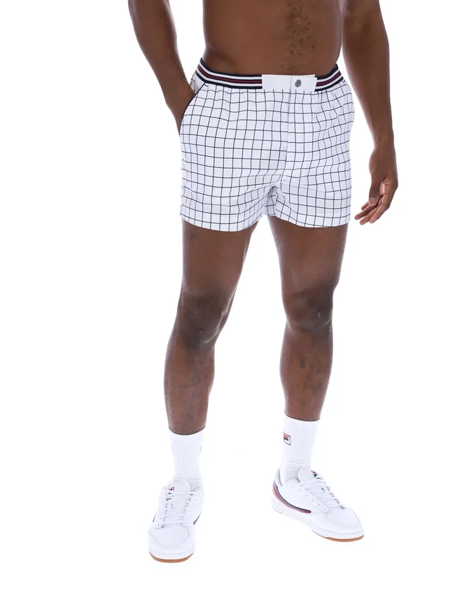 Pantalones cortos blancos High Tide de felpa con rayas y bolsillos