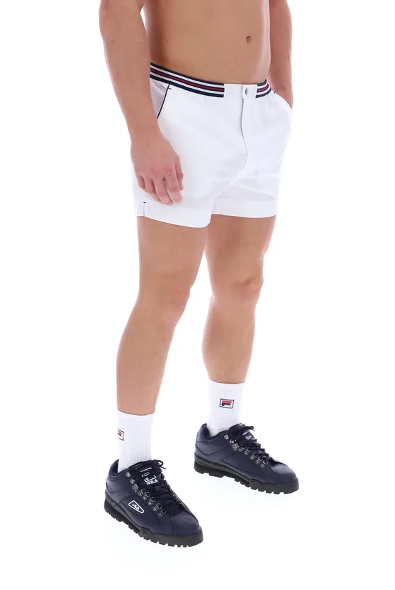 Pantalones cortos blancos High Tide de felpa con rayas y bolsillos