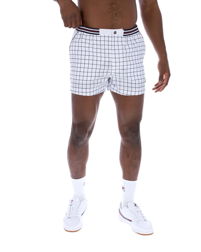 Pantalones cortos blancos High Tide de felpa con rayas y bolsillos