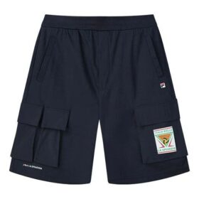 Pantalones cortos con bolsillo y letras del logotipo para hombre, azul