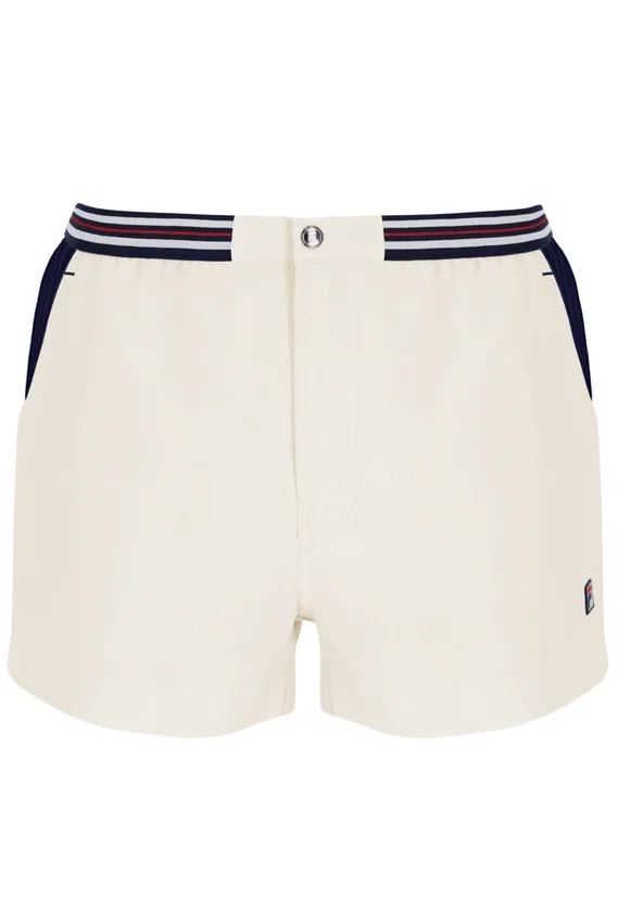 Pantalones cortos de felpa a rayas con bolsillos High Tide en color Gardenia