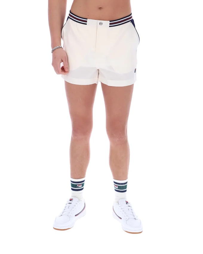 Pantalones cortos de felpa a rayas con bolsillos High Tide en color Gardenia