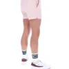 Pantalones cortos de felpa con rayas y bolsillos High Tide en rosa pálido