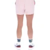 Pantalones cortos de felpa con rayas y bolsillos High Tide en rosa pálido