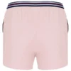 Pantalones cortos de felpa con rayas y bolsillos High Tide en rosa pálido