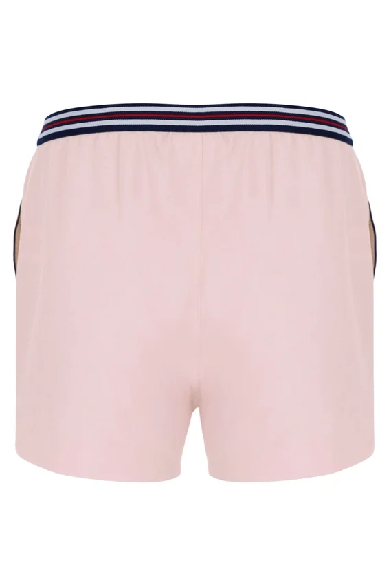 Pantalones cortos de felpa con rayas y bolsillos High Tide en rosa pálido