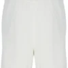 Pantalones cortos de punto de ganchillo Clemente en color Gardenia con ribetes en contraste