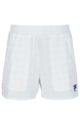 Pantalones cortos de tenis para hombre de 5" con diseño blanco