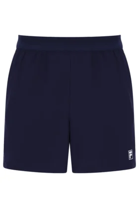 Pantalones cortos de tenis para hombre de 5" en azul marino oscuro con pantalón interior