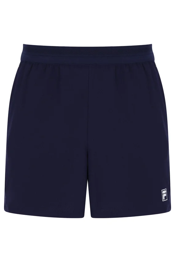 Pantalones cortos de tenis para hombre de 5" en azul marino oscuro con pantalón interior