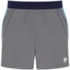 Pantalones cortos de tenis para hombre de 5" en gris oscuro con calzoncillo interior