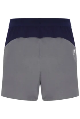 Pantalones cortos de tenis para hombre de 5″ en gris oscuro con calzoncillo interior