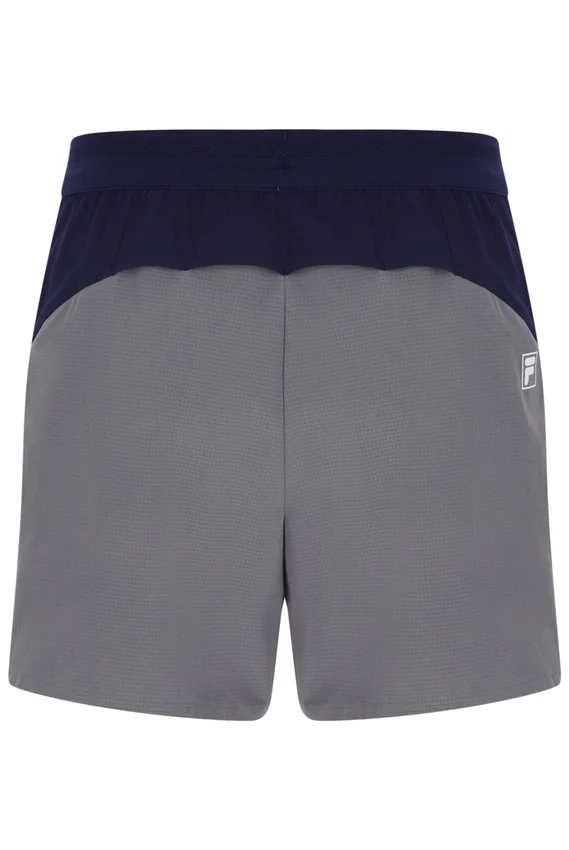 Pantalones cortos de tenis para hombre de 5" en gris oscuro con calzoncillo interior