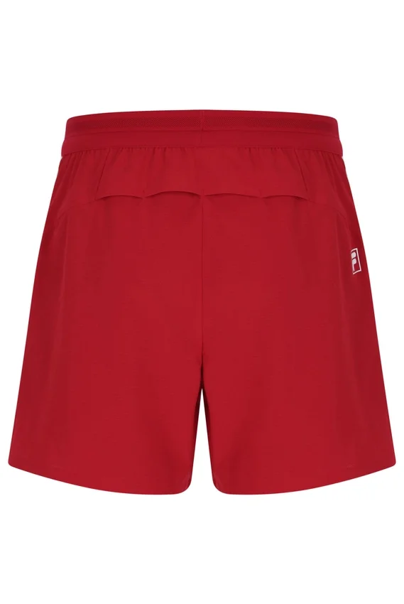 Pantalones cortos de tenis rojos para hombre de 5" con calzoncillo interior