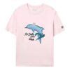 Pantalones cortos deportivos casual con estampado de delfines, color rosa