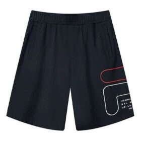 Pantalones cortos deportivos casuales de punto con logotipo alfabético, azul