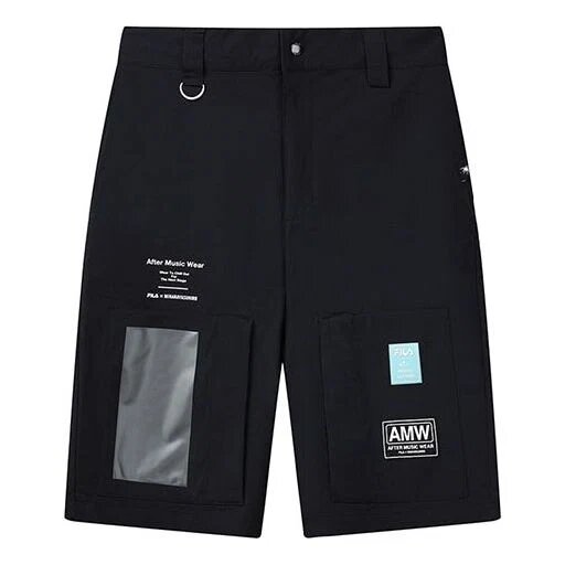 Pantalones cortos deportivos Fila x Mihara con firma conjunta para hombre, color negro